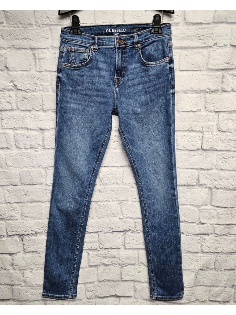GUESS CO GIRLS 16 SKINNY FIT MEDIUM WASH DISTRESSED DENIM BLUE JEANS